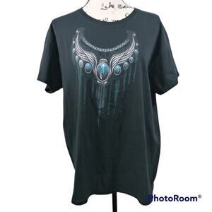 Anvil Black Ride Free Eagle Moto Tee Shirt XL